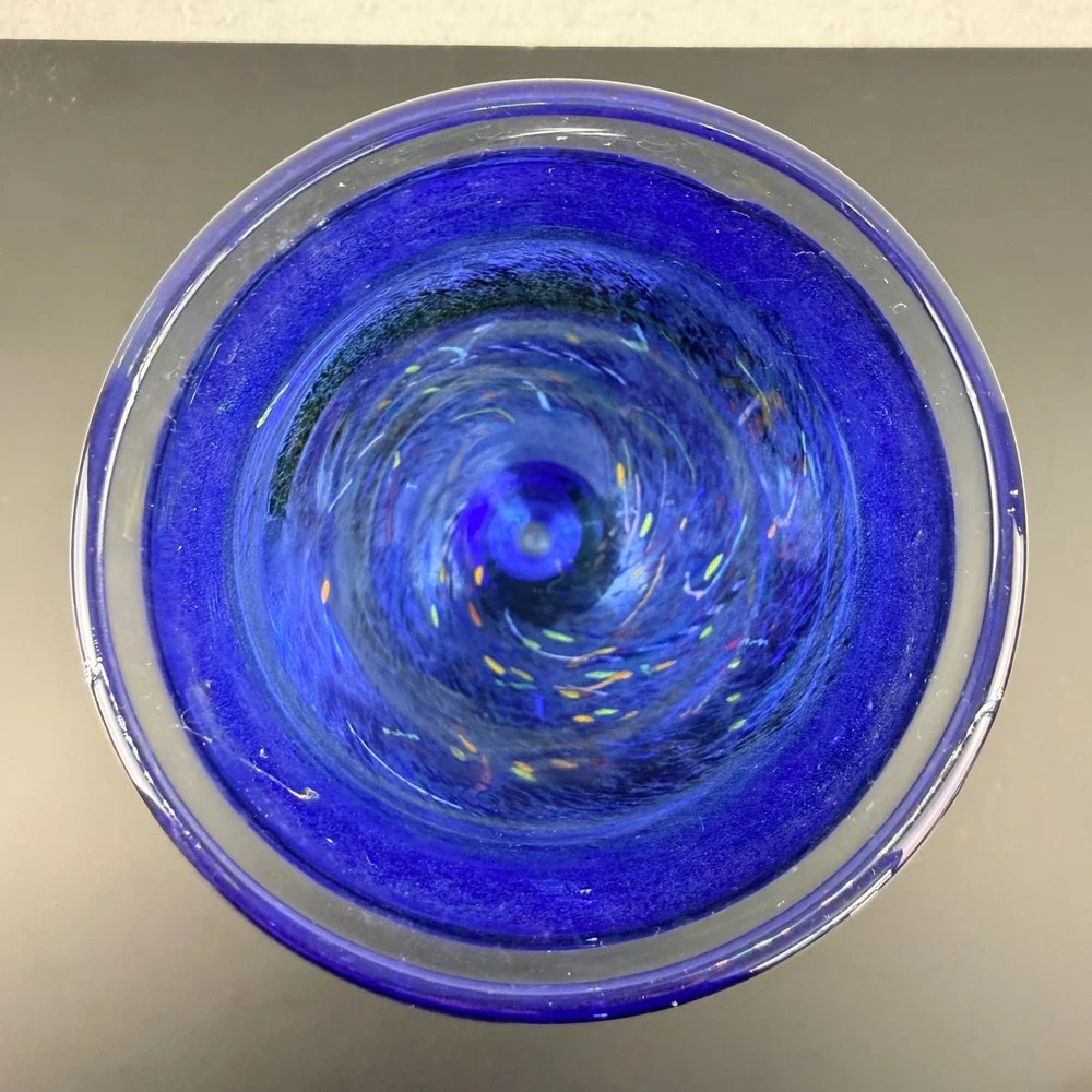 Kosta Boda Satellite Vase Bertil Vallien Artist Collection Signed 49250 Cobalt